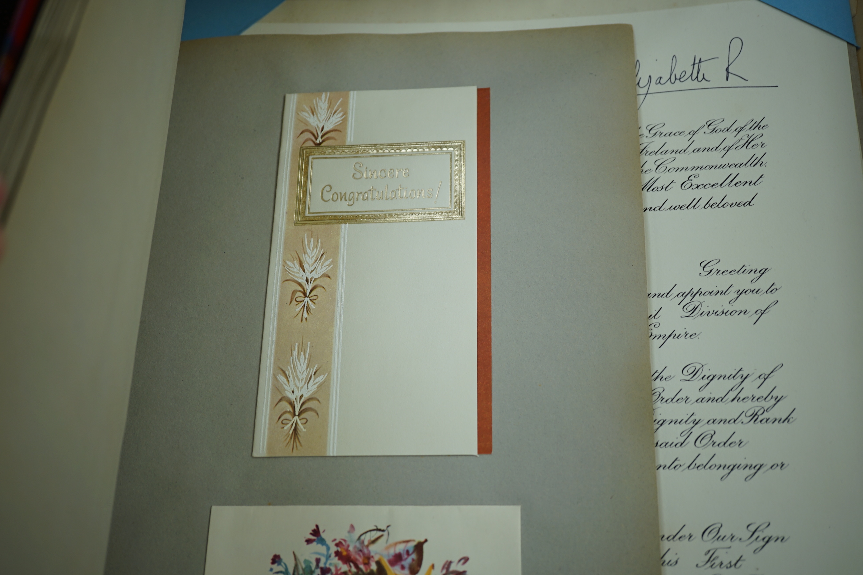 An MBE for Archibald Lees with miniature and an Imperial Service Medal for Thomas Lees, a silver coaster and silver match case with coronet over ‘E’ and ‘Holyrood 1925’ to reverse